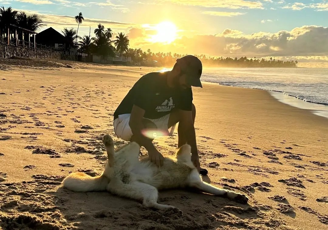 Treino na praia ao amanhecer
